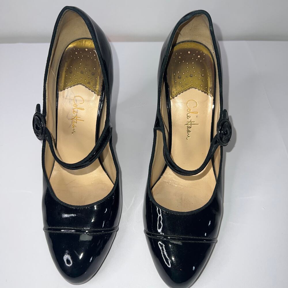 Cole Haan Black Patent Leather Mary Jane Heels